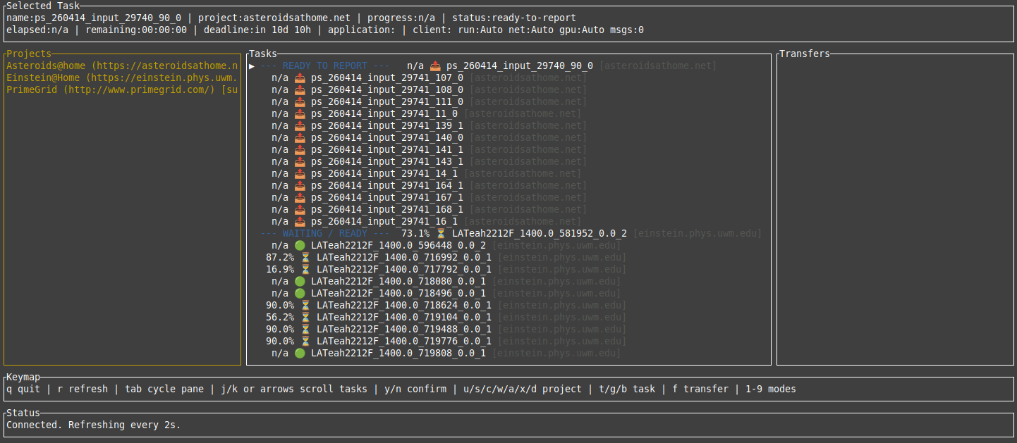 boincrs terminal screenshot